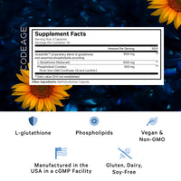Thumbnail for Codeage Liposomal Glutathione 1000 mg Supplement, High-Potency Reduced L-Glutathione - Liposomal Delivery - Phospholipids - Non-GMO, Gluten-Free - 60 Capsules