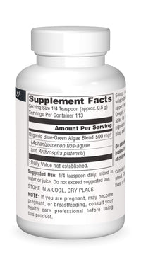 Thumbnail for Source Naturals Blue-Green Algae from Klamath Lake, with Phycocyanin and Chlorophyll - 2oz Powder