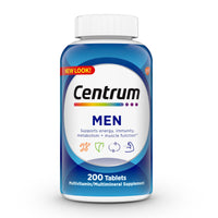 Thumbnail for Centrum Multivitamin for Men, Multivitamin/Multimineral Supplement with Vitamin D3, B Vitamins and Antioxidants, Gluten Free, Non-GMO Ingredients - 200 Count