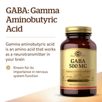 Thumbnail for Solgar GABA 500 mg, 100 Vegetable Capsules - Relaxation & Nervous System Support - Amino Acid - Non-GMO, Vegan, Gluten Free, Dairy Free, Kosher - 100 Servings