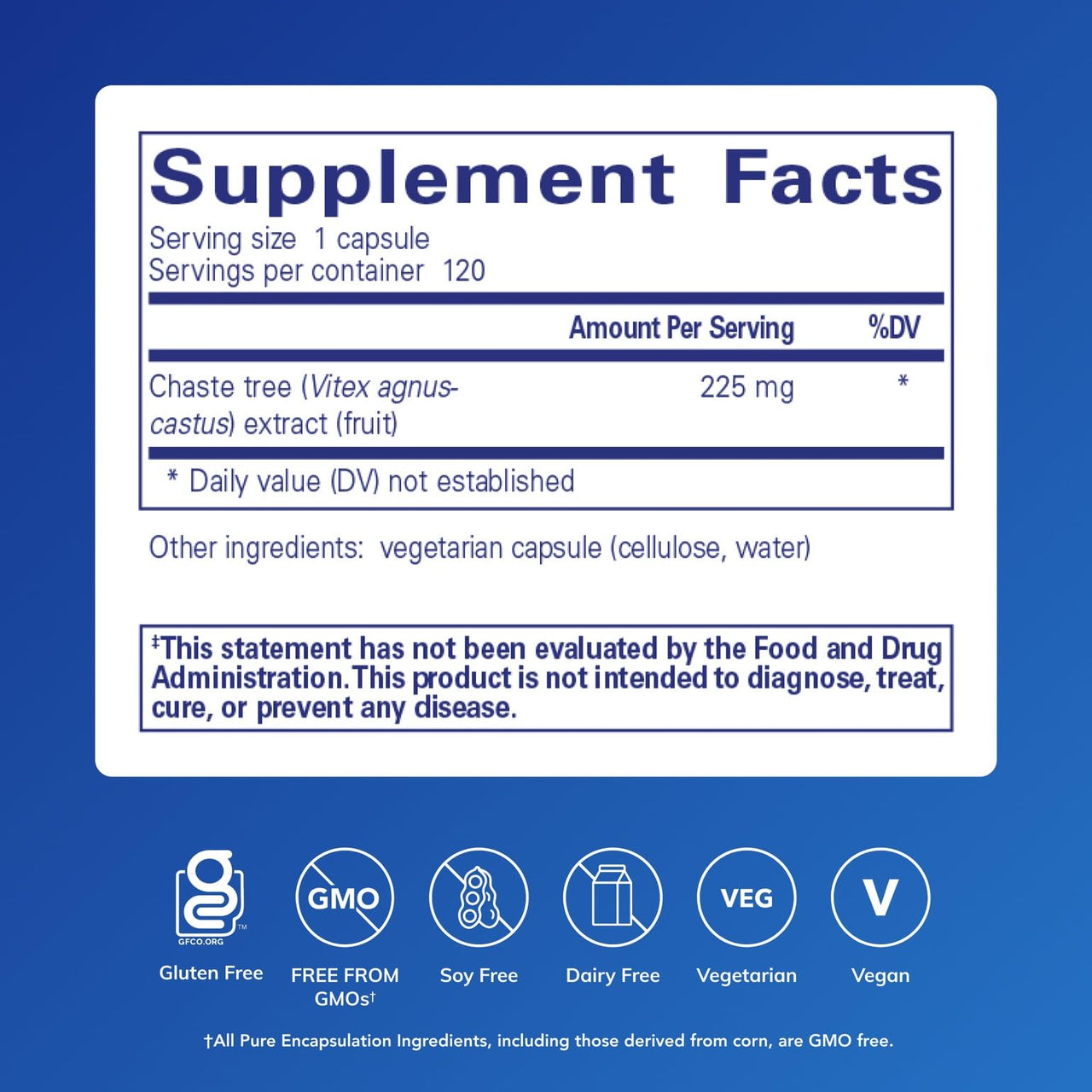 Pure Encapsulations Chaste Tree (Vitex) - Supports Menstrual Cycle Regularity - for Breast Comfort* - Women's Supplement - Hormonal Balance Support - Non-GMO & Vegan - 120 Capsules