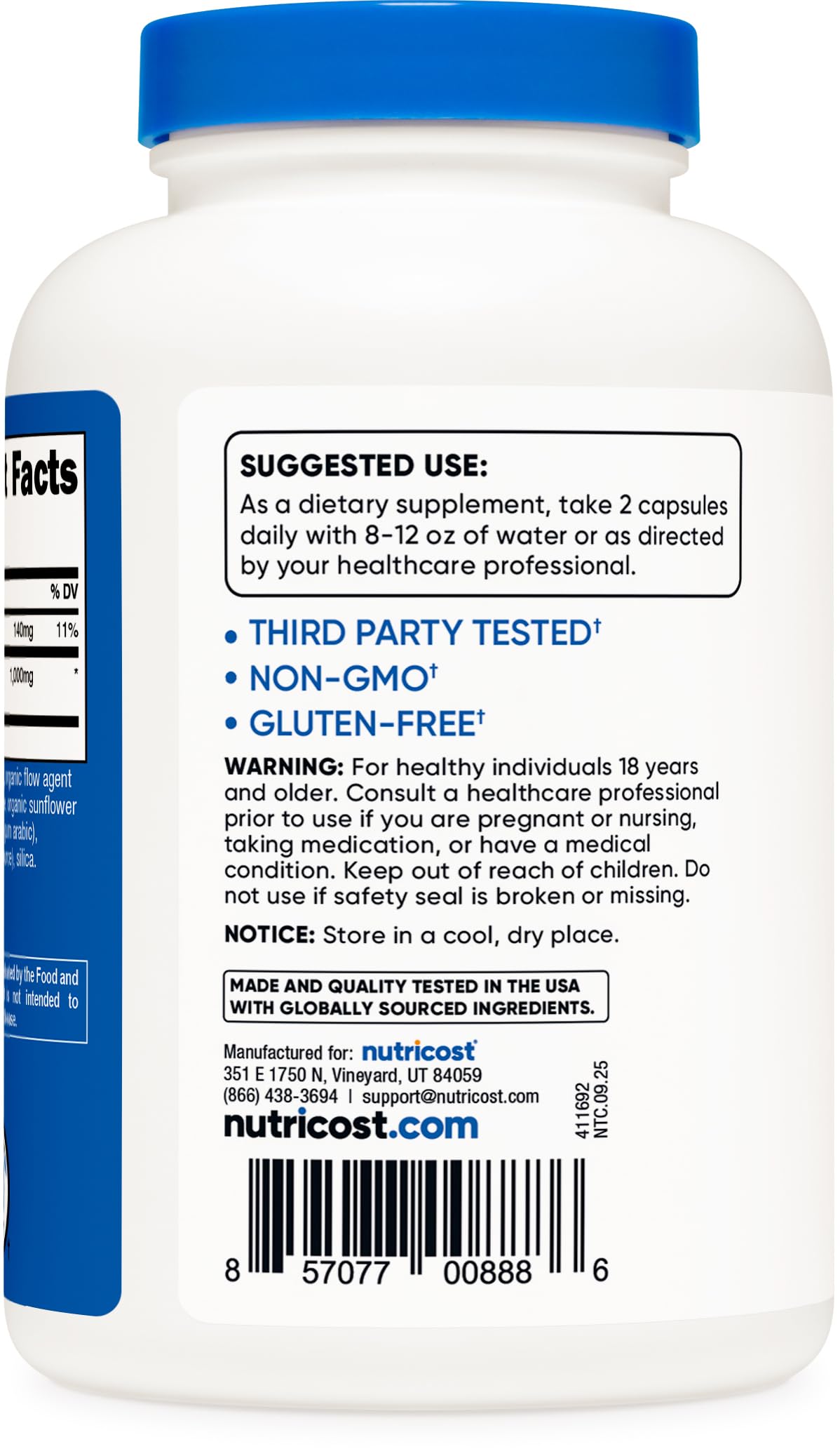 Nutricost HMB (Beta-Hydroxy Beta-Methylbutyrate) 1000mg (240 Capsules) - 500mg Per Capsule, 120 Servings - Gluten Free and Non-GMO