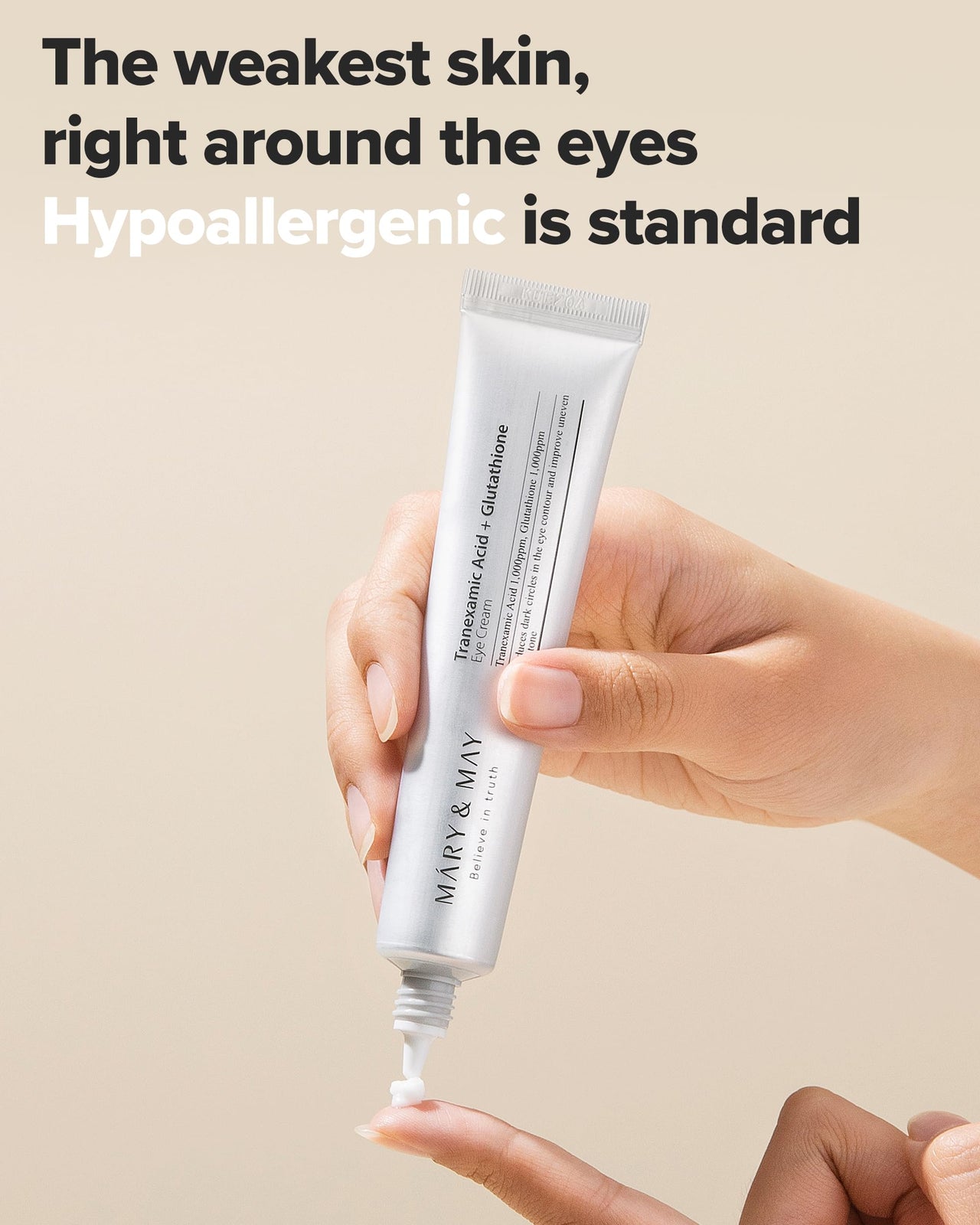 Mary&May Tranexamic Acid + Glutathione Eye Cream - Powerful Antioxidant, Reduces Dark Circles in the Eye, Improve Uneven Skin Tone with Vitamin C - Suitable for Morning and Night Use, 1.01 oz.