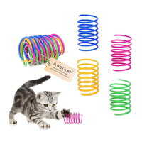 Thumbnail for Andiker Interactive Cat Spiral Creative Spring Toy to Kill Time and Keep Fit, Sturdy and Heavy Plastic for Swatting, Biting, Hunting Kitten Toys, Colorful, 12 pcs
