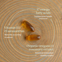 Thumbnail for New Chapter Wholemega Fish Oil Supplement - 2000mg per Serving, Clinically Proven Wild Alaskan Salmon Oil with Omega-3 + Vitamin D3 + Astaxanthin, 120 Softgels