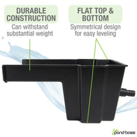 Thumbnail for Pond boss Waterfall Spillway, 8 inch Wide Weir, Waterfall Box, Smooth Flow, Durable Construction, Easy to Install, Great for Waterfalls, Pondless Water Features and Streams