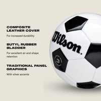Thumbnail for WILSON Traditional Soccer Ball - Size 5, Black/White