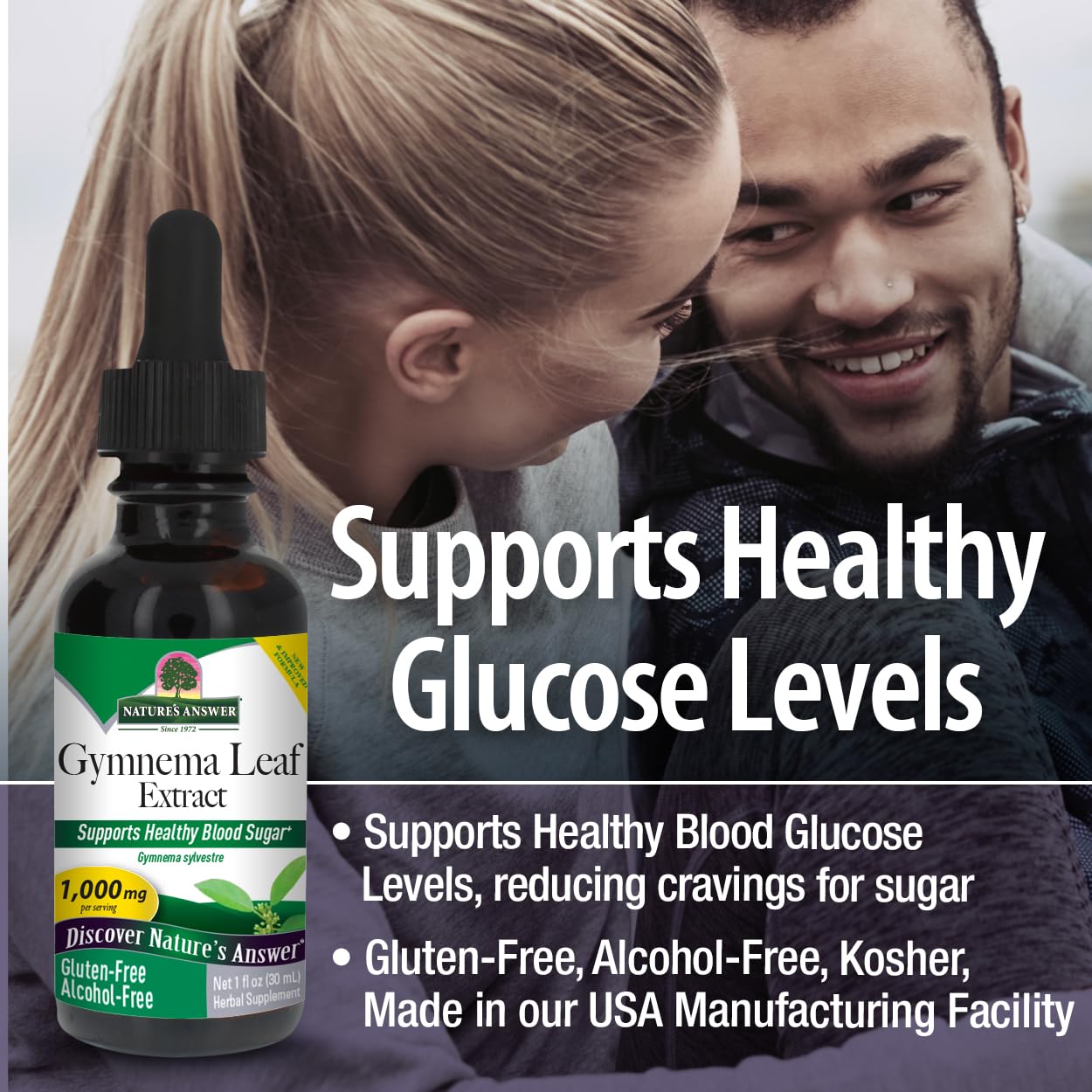 Nature's Answer Alcohol-Free Gymnema Leaf 1oz Extract | Gluten-Free | Non-GMO | Vegan | No Artificial Flavors or Preservatives | Single Count