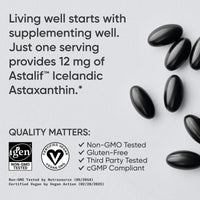 Thumbnail for Sports Research Triple Strength Vegan Astaxanthin Supplement from Algae - Plant Based Softgels for Antioxidant Activity, Skin & Eye Health - Non-GMO Verified, Made with Coconut Oil - 12mg, 60 Count