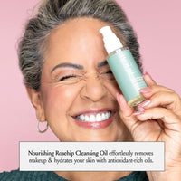 Thumbnail for BOOM! BEAUTY - Rosehip Cleansing Oil Gentle Makeup Remover - Oil Cleanser for Sensitive Skin Double Cleansing - Dermatologist Tested Face Cleanser with 14 Botanical Complex pH Balanced - 1.8 fl oz