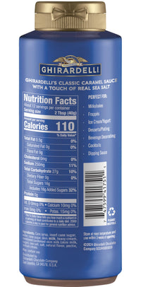 Thumbnail for Ghirardelli Chocolate, Caramel, White Chocolate and Sea Salt Caramel Flavored Sauce 16 oz Bottles (Pack of 4) with Ghirardelli Stamped Barista Spoon