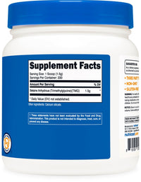 Thumbnail for Nutricost Betaine Anhydrous Trimethylglycine (TMG) Powder 500 Grams