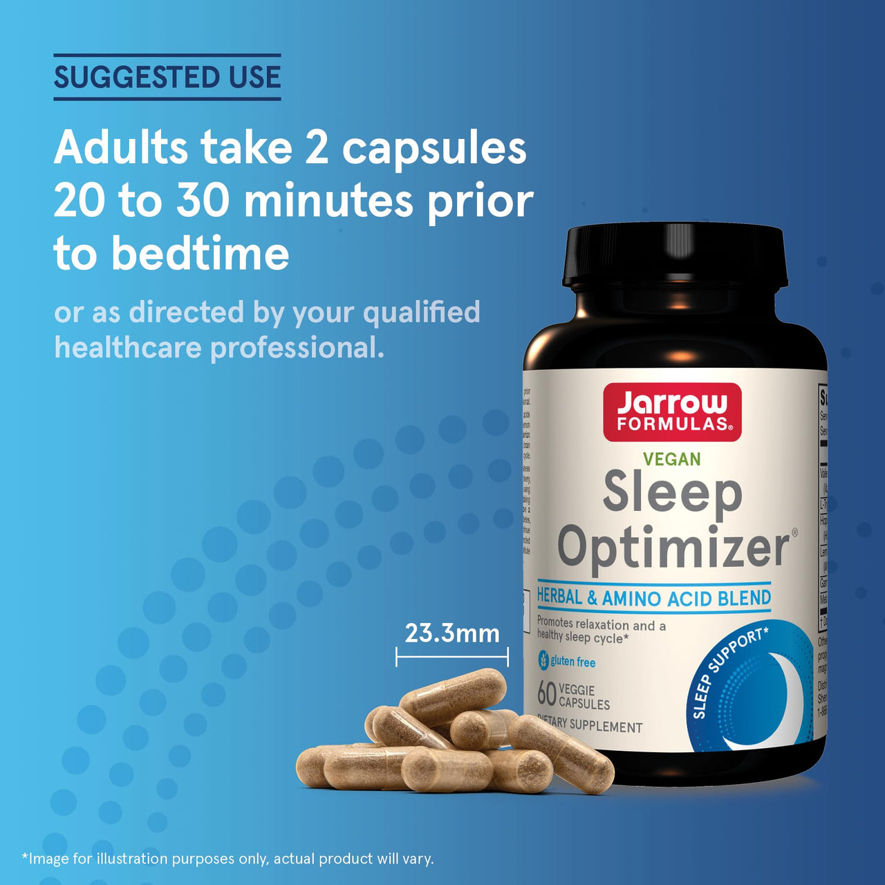 Jarrow Formulas® Sleep Optimizer, Herbal and Amino Acid Blend, 60 Count, Up to a 30 Day Supply