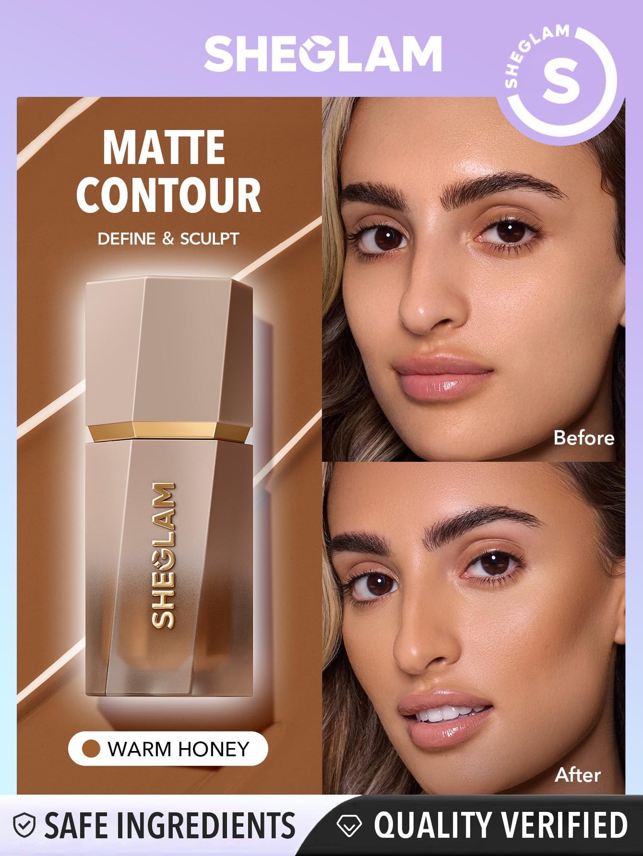 SHEGLAM Sun Sculpt Liquid Contour Stick Long Lasting Cream Bronzer Makeup-Warm Honey