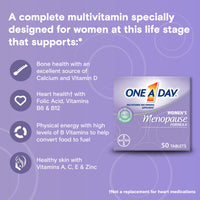 Thumbnail for One A Day Women's Menopause Multivitamin with Vitamin A, Vitamin C, Vitamin D, Vitamin E and Zinc for Immune Health Support, Bone health, 50 Count (Packaging May Vary)