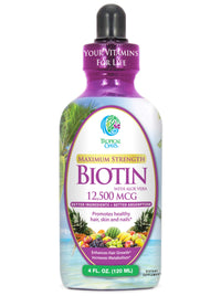 Thumbnail for Maximum Strength Liquid Biotin Drops w/ 12,500 MCG – Best Vitamins for Fast Hair Growth, Reduced Hair Loss, Healthy Skin & Strong Nails -5X More Potent Than Pills– Max Absorption, Vegan– 4oz, 30 Serv