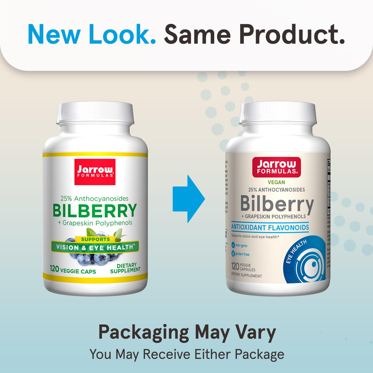 Jarrow Formulas® Bilberry + Grapeskin Polyphenols, Vision and Eye Health, 60 Veggie Capsules, Up to a 30 Day Supply