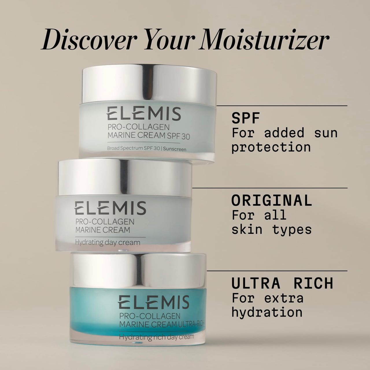 ELEMIS Pro-Collagen Marine Cream - Lightweight Anti-Wrinkle Daily Facial Moisturizer - Hydrating Gel-Cream for Fine Lines and Wrinkles - 50ml