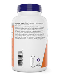 Thumbnail for Now Foods L-Tyrosine 500mg, 300 Capsules - Non GMO - Supports Mental Alertness - 500 mg Caps - Free Form Supplement