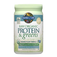 Thumbnail for Garden of Life Raw Organic Protein & Greens Lightly Sweet, Vegan Protein Powder for Women and Men, Plant and Pea Protein, Greens, Probiotics, Gluten Free Low Carb Shake Made Without Dairy 20 Servings