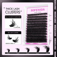 Thumbnail for SOFENIDA Lash Clusters Kit 80D Lash Clusters Kit 10-18mm Volume Eyelash Clusters D Curly Cluster Eyelash Extensions 3D Wispy Lashes Cluster DIY Lash Extension Kit(80D-10-18MIX Thick Kit)