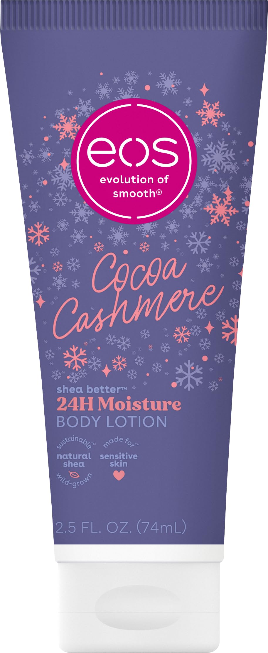 eos Shea Better Travel Size Body Lotion, Cocoa Cashmere, Holiday, Limited Edition Skin Care, 24-Hour Moisture, Body Lotion for Women, travel size toiletries, Vegan, 2.5 fl oz