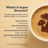 Thumbnail for Blueprint Bryan Johnson Super Shroom Coffee – Mushroom Coffee with Lion’s Mane, Reishi & GABA – 70mg Caffeine – Focus & Energy Coffee – Adaptogenic Coffee Alternative – 30 Servings