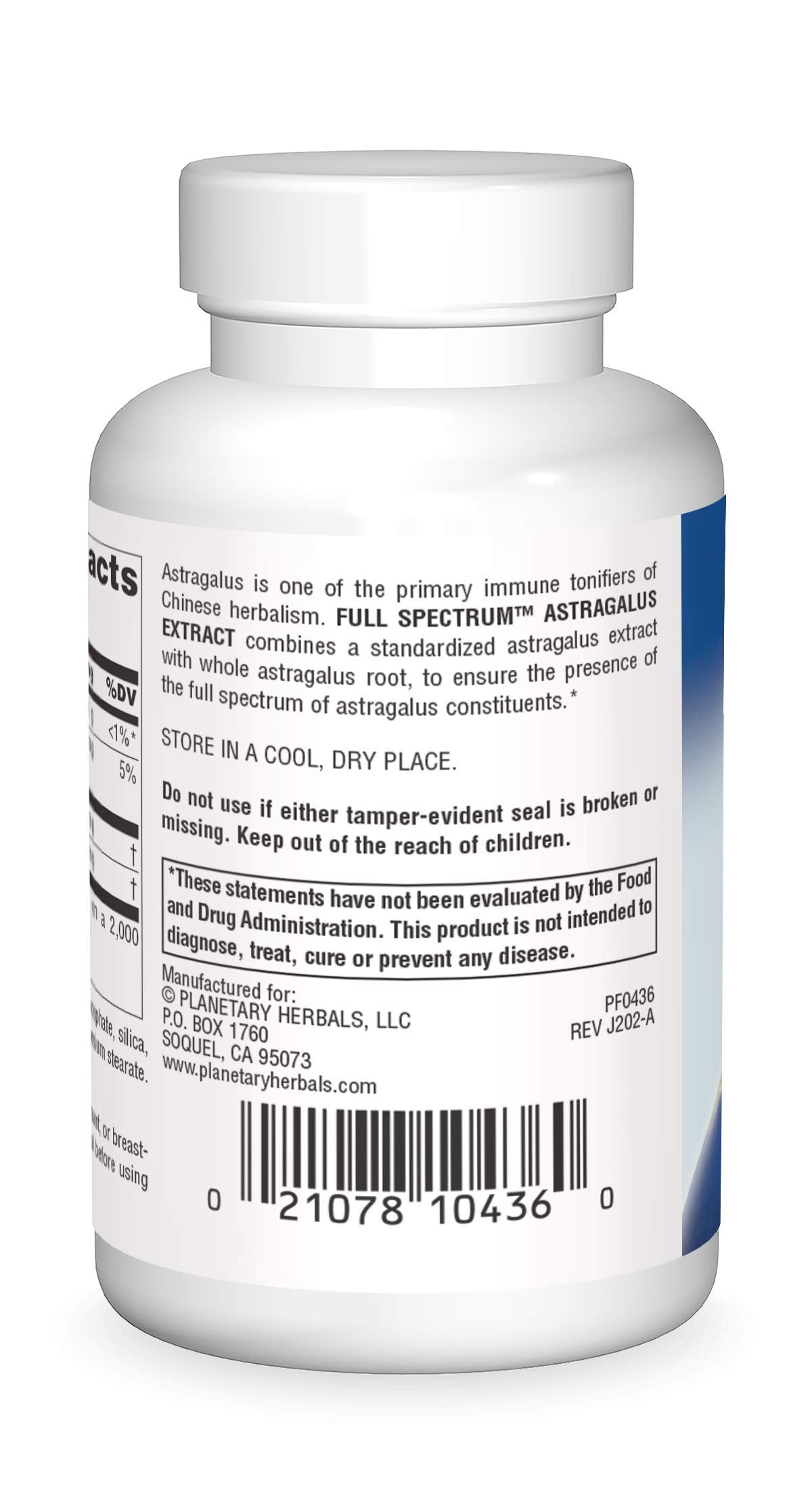 Planetary Herbals Full Spectrum Astragalus Extract Tablets, 60 Count
