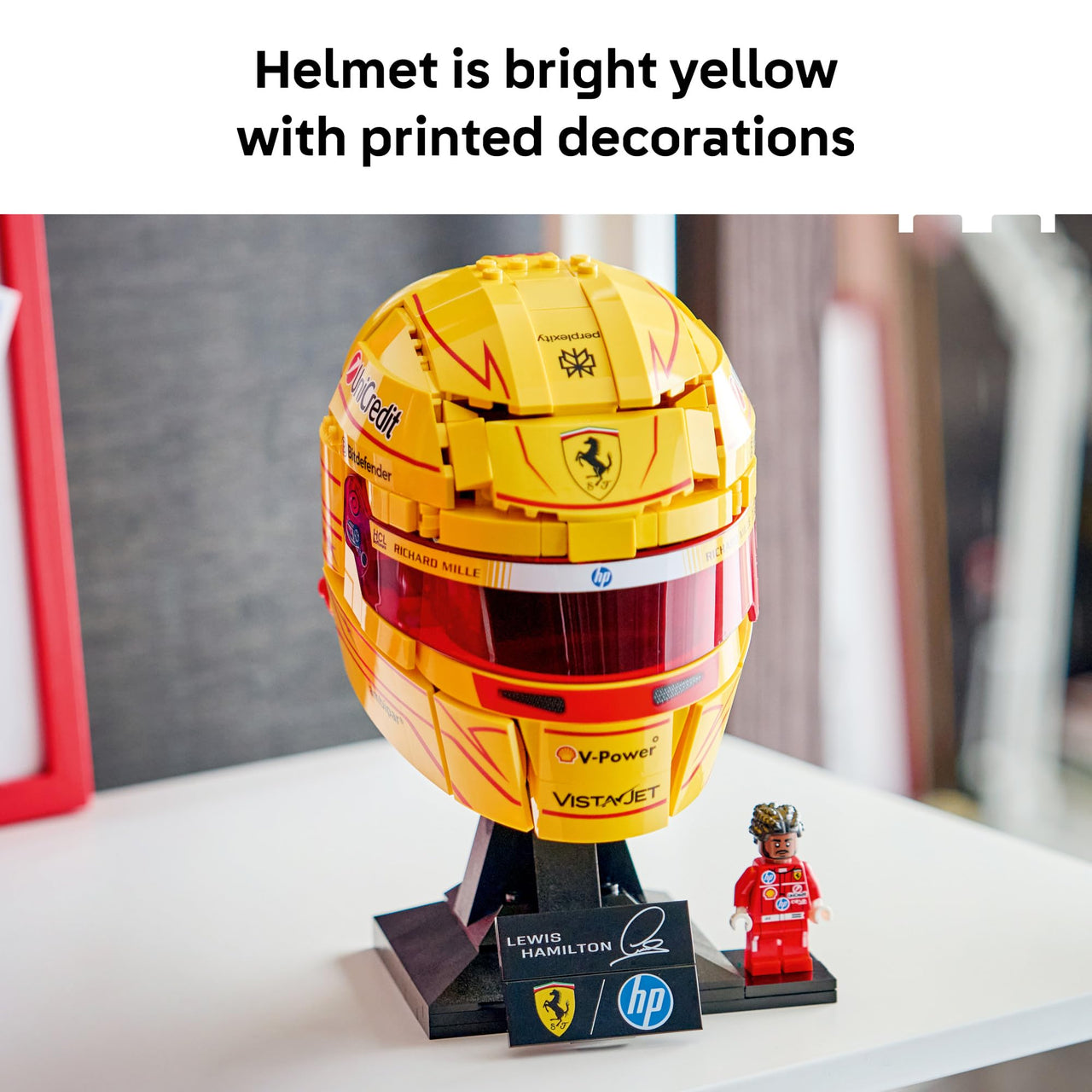 LEGO Editions Scuderia Ferrari HP Lewis Hamilton Helmet - Building Set for Teens, Ages 14+ - Collectible F1 Display - Bedroom or Home Office Decor - Gift for Racing Fans - 43022