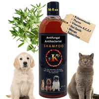 Thumbnail for E3K9 Medicated Dog & Cat Shampoo - Antifungal & Itchy Skin Relief with Ketoc & Thymol - Hot Spot, Mange, Seborrhea Treatment - Antifungal Dog Shampoo for Yeast