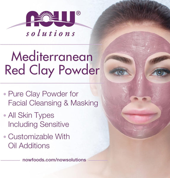 NOW Solutions, Mediterranean Red Clay Powder For Sensitive Skin Facial Mask