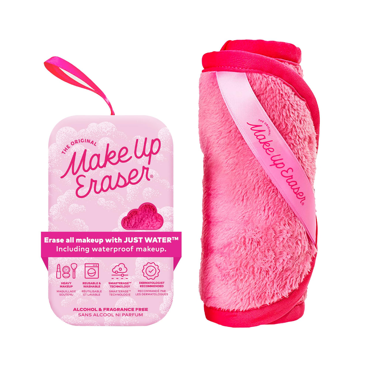 The Original MakeUp Eraser PRO, Effortlessly Remove All Makeup Using Only Water, Including Waterproof Mascara, Eyeliner, Foundation, Lipstick, Sunscreen,and More! Original Pink, 1ct.