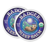 Thumbnail for Badger Sleep Balm, Organic Essential Oil Aromatherapy Natural Sleep Balm for Adults & Kids, Relaxing & Calming Lavender & Bergamot Natural Sleep Support, .75 oz Tin, 2-Pack