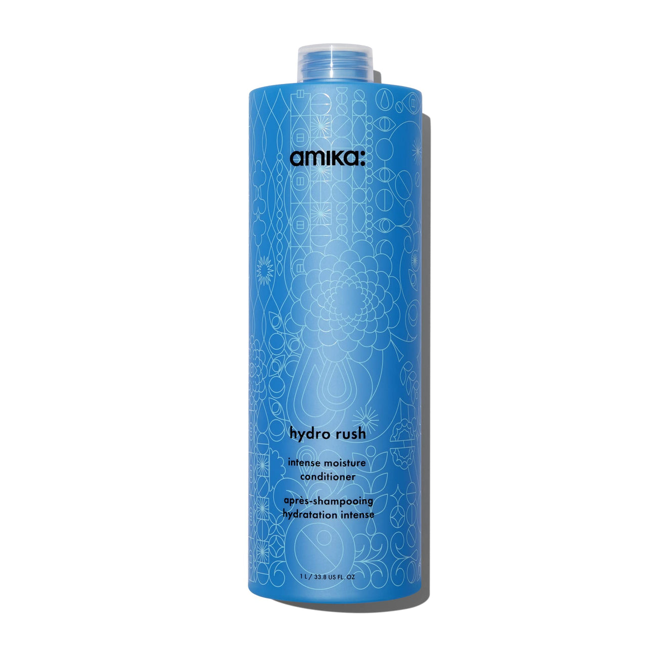amika hydro rush intense moisture conditioner with hyaluronic acid, 1000ml