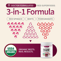 Thumbnail for Snap Supplements Organic Beet Root Powder Nitric Oxide Supplement for Men & Women, Red Spinach & Pomegranate, Supports Healthy Energy & Blood Pressure Already in Normal Range, 30 Servings, Mixed Berry