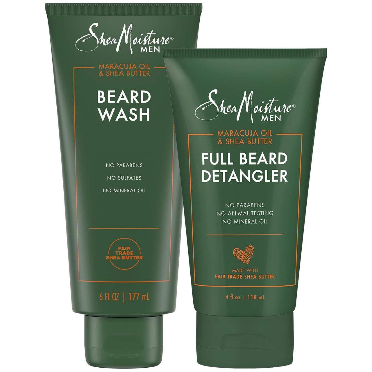 SheaMoisture Beard Care Set – Beard Wash & Full Beard Detangler with Shea Butter & Maracuja Oil, Gifts for Men (2 Piece Set)