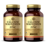 Thumbnail for Solgar Calcium Magnesium Plus Zinc, 100 Tablets (Pack of 2) - Promotes Healthy Bones and Teeth - Supports Nerve & Muscle Function - Non-GMO, Vegan, Gluten Free, Dairy Free, Kosher - 66 Total Servings