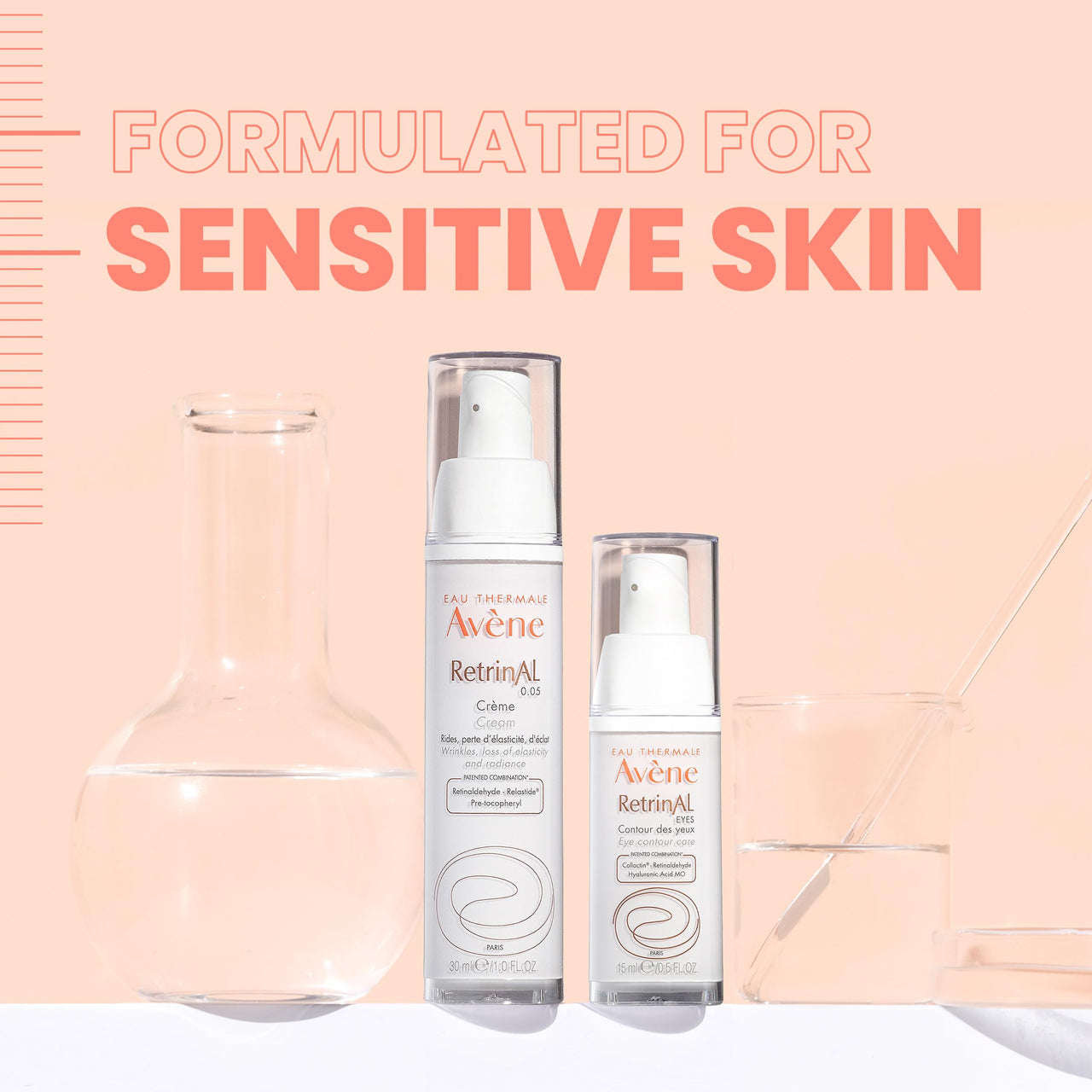 Avene RetrinAL 0.05 Cream, Retinaldehyde, Plump & Reduce the Appearance of Deep Lines & Wrinkles, 1.01 Oz