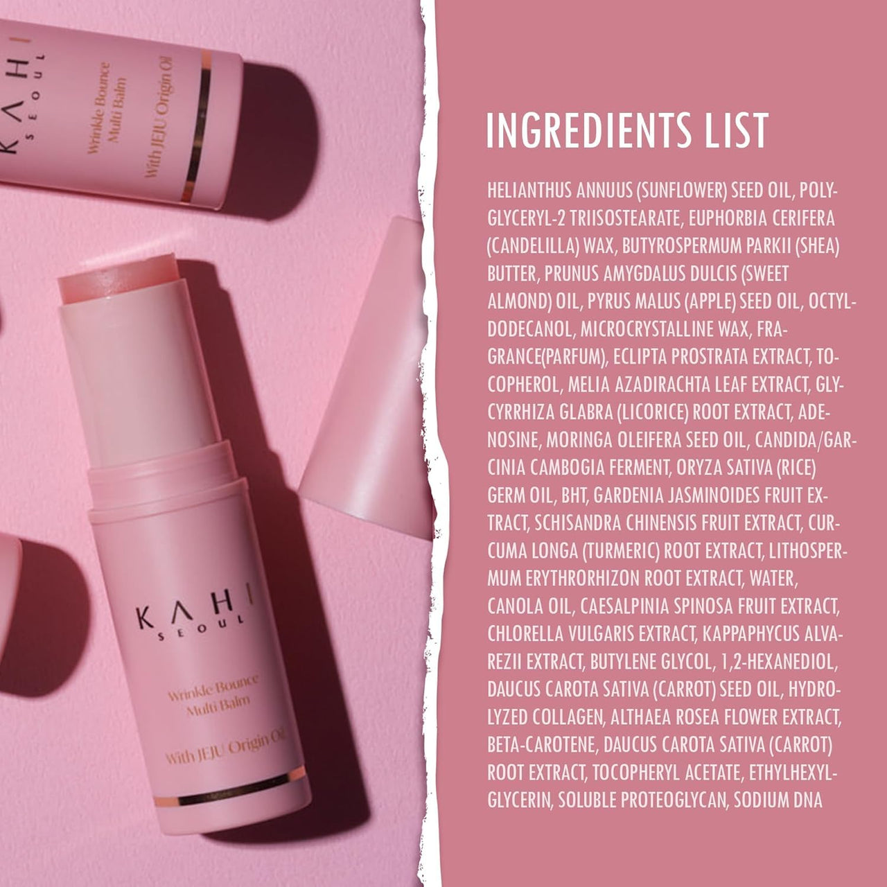 KAHI Wrinkle Bounce Multi Balm - DUO EDITION | All-in-One Hydrating Balm Eye Cream Make Up Base & Moisture Stick | Daily Moisturizer Stick with Salmon-derived sodium DNA (0.64 oz)