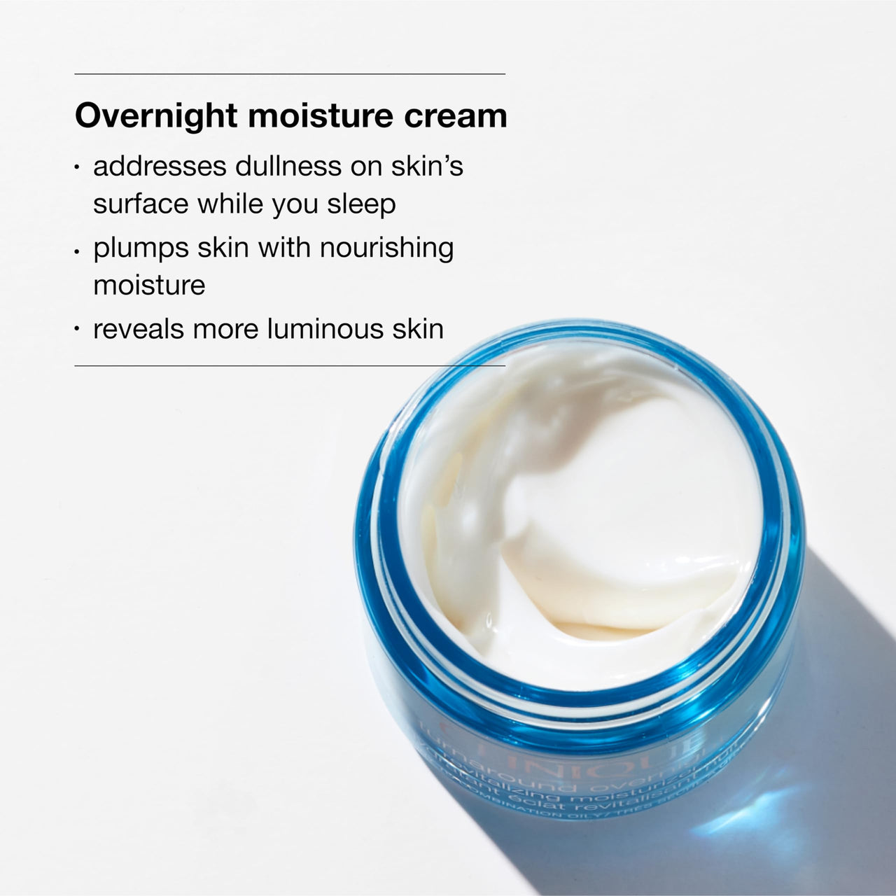 Clinique Turnaround Overnight Revitalizing Moisturizer Face Cream | Hydrating + Plumping, 1.7 Fl Oz
