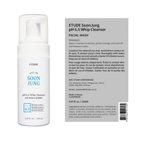 Thumbnail for ETUDE SoonJung pH 6.5 Whip Facial Cleanser 5.1 fl. oz. (150ml) 21AD | Soft Bubble Fragrance-Free Low-pH Korean Hydrating Cleansing Wash for Sensitive Skin | Korean Skin Care, K-Beauty | Vegan