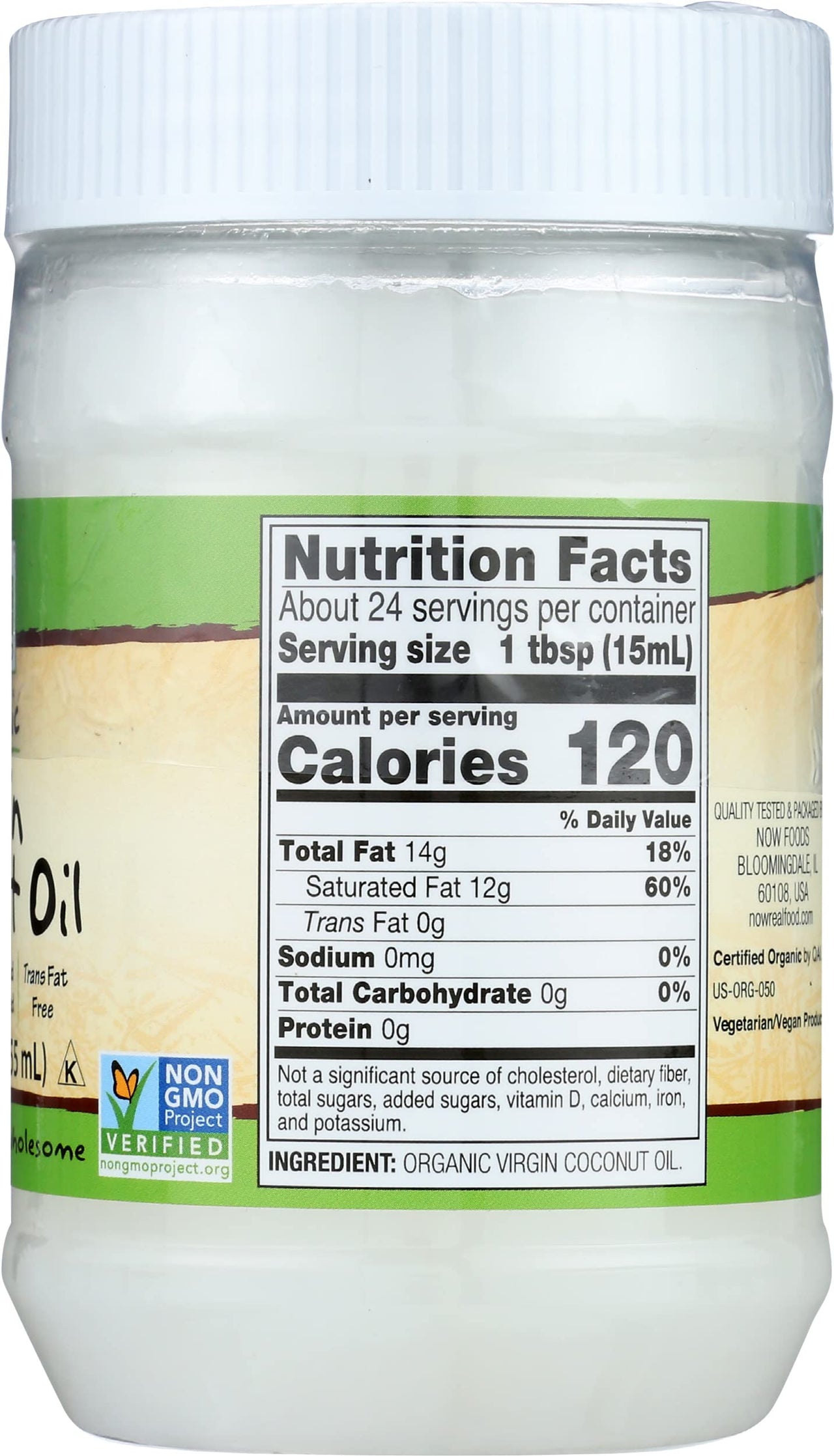 NOW Foods Organic Virgin Coconut Oil, 12 oz