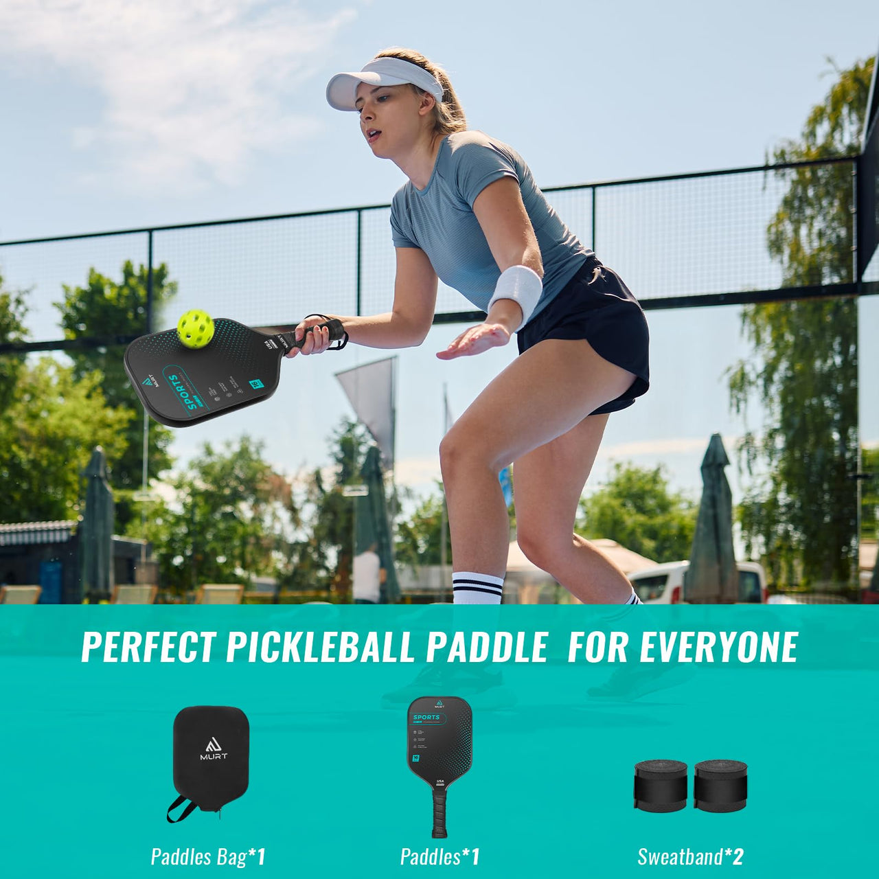 MURT Pickleball Paddle, T700 Carbon Fiber Pickleball Paddles with Cover,2024 USAPA Approved, High Grit & Spin, Honeycomb Core, Pickleball Gifts, 16mm