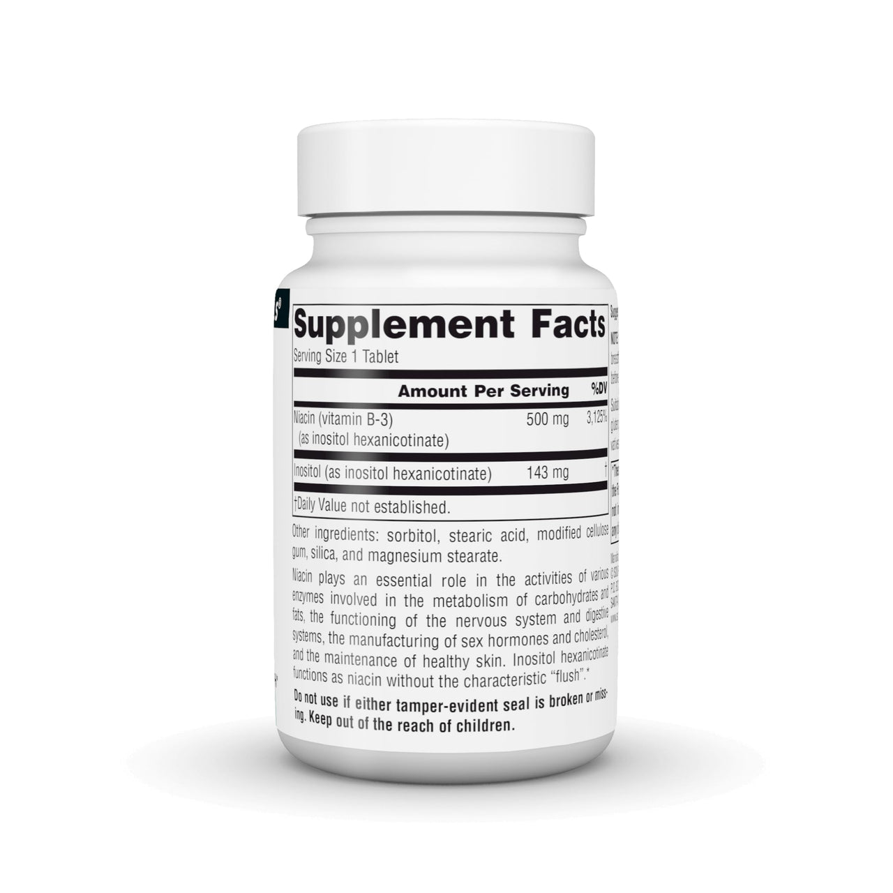Source Naturals No-Flush Niacin, B-3 for Energy and Cardiovascular Health* - 500 mg - 60 Vegetarian Tablets