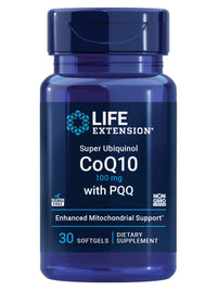 Thumbnail for Life Extension Super Ubiquinol CoQ10 with PQQ, coenzyme Q10, pyrroloquinoline Quinone, Heart Health Supplement, Maximum Absorption, 100 mg, Non-GMO, Gluten-Free, 30 softgels