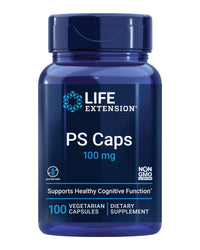 Thumbnail for Life Extension PS Caps, phosphatidylserine, for Cognitive Performance, Gluten-Free, Non-GMO, Vegetarian, 100 Capsules