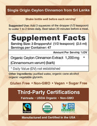 Thumbnail for Ceylon Cinnamon Shop CinnaGold™ Organic Ceylon Cinnamon (100% Certified) Supplement, High-Potency Liquid Extract, 4 oz. – Super Antioxidant