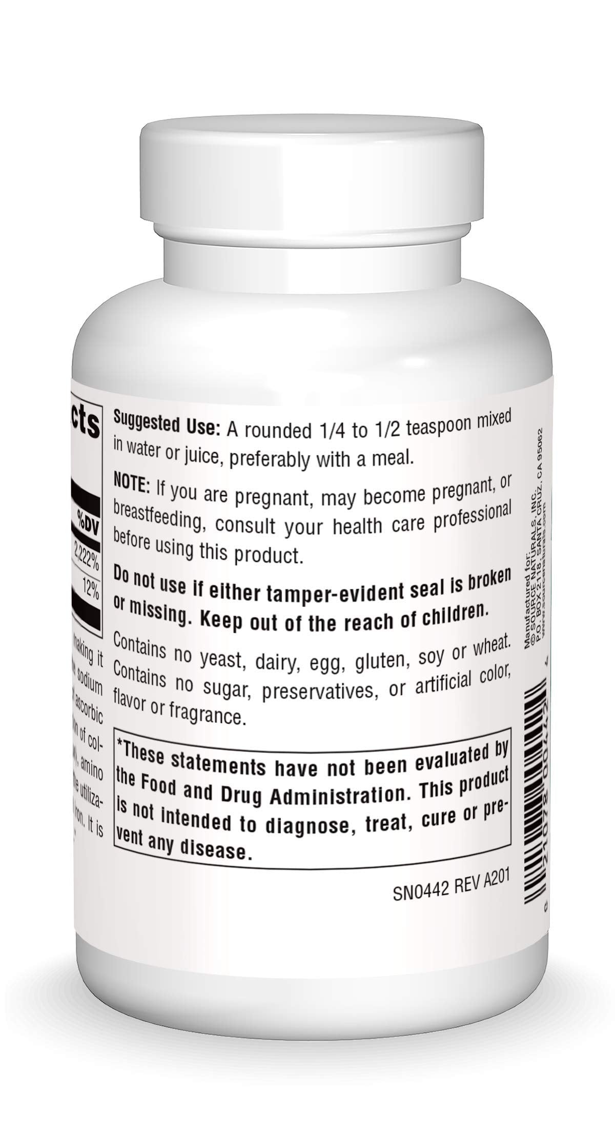Source Naturals Vitamin C Sodium Ascrobate Crystal, Immune Support* - 8 oz. Crystals