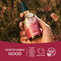 Thumbnail for Badger Rose Body Oil, 100% Organic Rose Scented Body Oil, All Natural Body Moisturizer, Organic Jojoba & Rose Oils Soothe Dry Skin, 4 fl oz Glass Bottle
