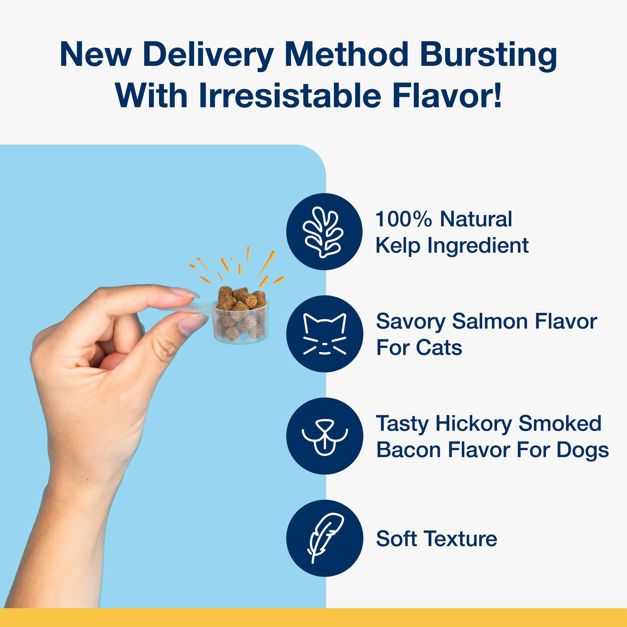 ProDen PlaqueOff Scoopables - Hickory Smoked Bacon Flavor Dental Bites for Small Dogs, Natural Kelp for Plaque & Tartar Control, Freshens Breath - Small & Medium Breed Dental Care- 45 Scoops